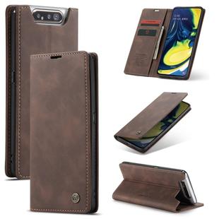 CaseMe-013 Multifunctional Horizontal Flip Leather Case with Card Slot & Holder for Galaxy A80 / A90(Coffee)