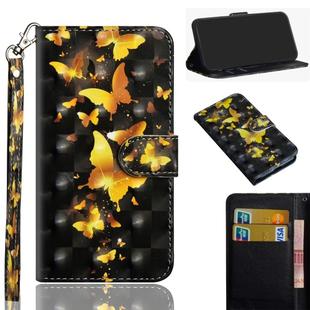 3D Painting Pattern Coloured Drawing Horizontal Flip TPU + PU Leather Case with Holder & Card Slots & Wallet for LG Q60 / K50(Golden Butterfly)