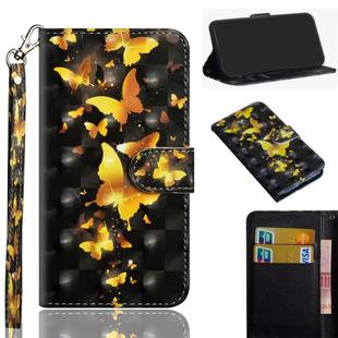 3D Painting Pattern Coloured Drawing Horizontal Flip TPU + PU Leather Case with Holder & Card Slots & Wallet for Google Pixel 3A(Golden Butterfly)