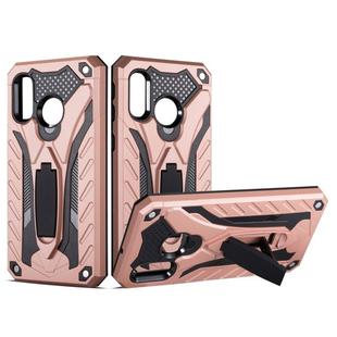 Shockproof TPU + PC Protective Case with Holder For Galaxy A40(Rose Gold)