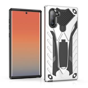 Shockproof TPU + PC Protective Case with Holder For Galaxy Note 10(Silver)