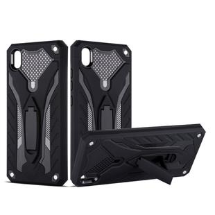 Shockproof TPU + PC Protective Case with Holder For Vivo Y91(Black)