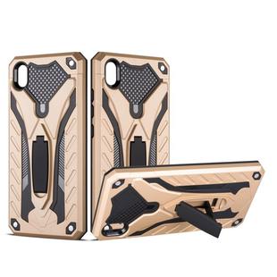 Shockproof TPU + PC Protective Case with Holder For Vivo Y91(Gold)