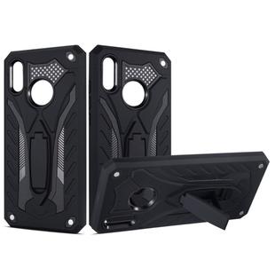 Shockproof TPU + PC Protective Case with Holder For Huawei P Smart (2019)(Black)