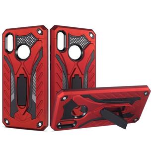 Shockproof TPU + PC Protective Case with Holder For Huawei P Smart (2019)(Red)
