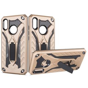 Shockproof TPU + PC Protective Case with Holder For Huawei P Smart (2019)(Gold)