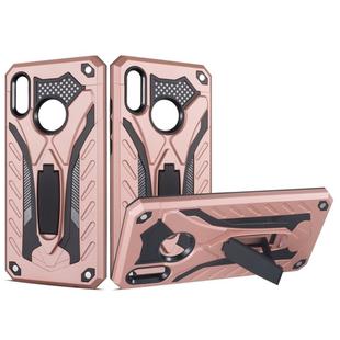 Shockproof TPU + PC Protective Case with Holder For Huawei P Smart (2019)(Rose Gold)