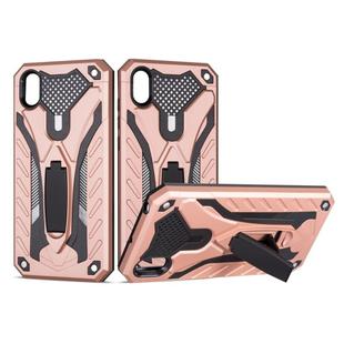 Shockproof TPU + PC Protective Case with Holder For Huawei Y5 (2019)(Rose Gold)