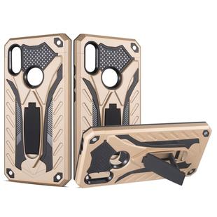 Shockproof TPU + PC Protective Case with Holder For Xiaomi Redmi 7(Gold)