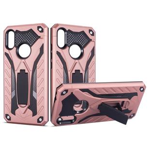 Shockproof TPU + PC Protective Case with Holder For Xiaomi Redmi Note 7(Rose Gold)