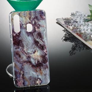 Coloured Drawing Pattern IMD Workmanship Soft TPU Protective Case For Galaxy A60(Grey Marble)