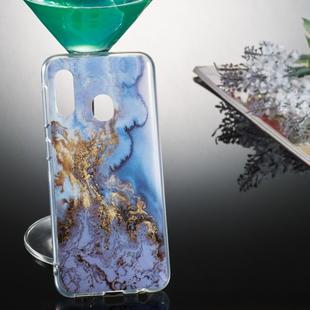 Coloured Drawing Pattern IMD Workmanship Soft TPU Protective Case For Galaxy A20e(Sea Blue Marble)