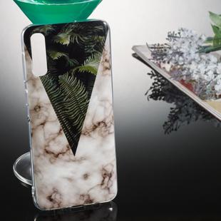 Coloured Drawing Pattern IMD Workmanship Soft TPU Protective Case For Galaxy A50(Leaf Marble)