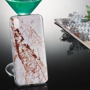 Coloured Drawing Pattern IMD Workmanship Soft TPU Protective Case For Huawei Y5 2019(White Crushed Marble)