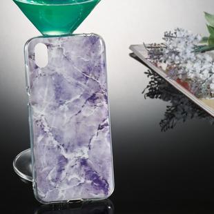Coloured Drawing Pattern IMD Workmanship Soft TPU Protective Case For Huawei Y5 2019(Pale Grey Marble)