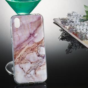 Coloured Drawing Pattern IMD Workmanship Soft TPU Protective Case For Huawei Y5 2019(Classic Pink Marble)