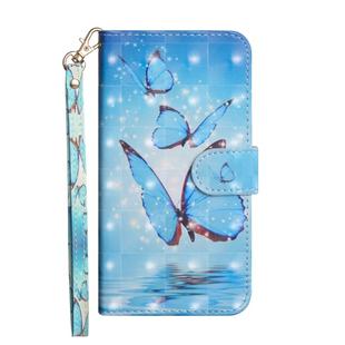 3D Painting Pattern Coloured Drawing Horizontal Flip TPU + PU Leather Case with Holder & Card Slots & Wallet for Xiaomi Redmi Note 7s(Three Butterfly)