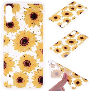 Cartoon Pattern Gold Foil Style Dropping Glue TPU Soft Protective Case for Galaxy A10(Sunflower)