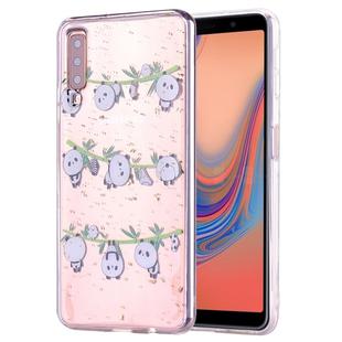 Cartoon Pattern Gold Foil Style Dropping Glue TPU Soft Protective Case for Galaxy A70(Panda)