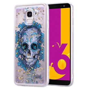Cartoon Pattern Gold Foil Style Dropping Glue TPU Soft Protective Case for Galaxy J6 (2018)(Skull)