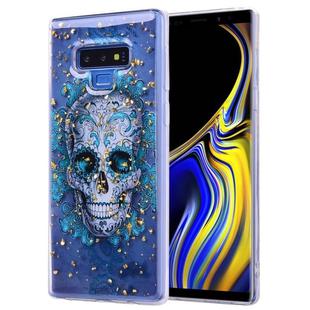 Cartoon Pattern Gold Foil Style Dropping Glue TPU Soft Protective Case for Galaxy Note9(Skull)