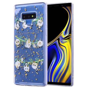 Cartoon Pattern Gold Foil Style Dropping Glue TPU Soft Protective Case for Galaxy Note9(Panda)