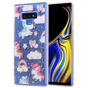 Cartoon Pattern Gold Foil Style Dropping Glue TPU Soft Protective Case for Galaxy Note9(Pony)