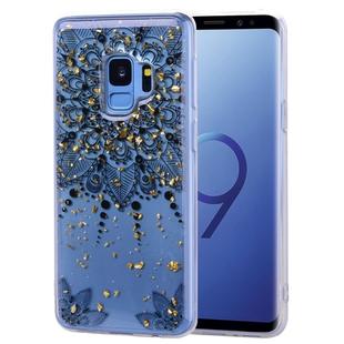 Cartoon Pattern Gold Foil Style Dropping Glue TPU Soft Protective Case for Galaxy S9(Datura)