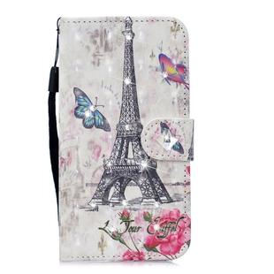 3D Diamond Encrusted Painting Pattern Coloured Drawing Horizontal Flip PU Leather Case with Holder & Card Slots & Wallet For Nokia 3.1(Eiffel Tower)