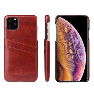 For iPhone 11 Fierre Shann Retro Oil Wax Texture PU Leather Case with Card Slots (Brown)
