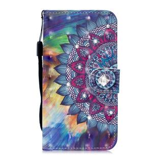 3D Diamond Encrusted Painting Pattern Coloured Drawing Horizontal Flip PU Leather Case with Holder & Card Slots & Wallet For Huawei Y6 (2018) / Honor 7A High-end / Enjoy 8e(Oil Painted Mandala)