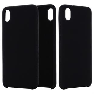 Solid Color Liquid Silicone Dropproof Protective Case for Xiaomi Redmi 7A(Black)