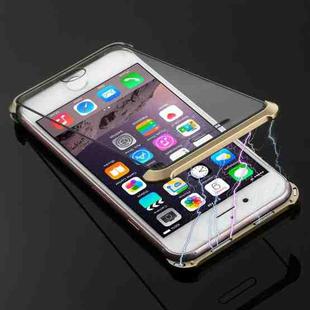 Ultra-Thin Angular Frame Magnetic Absorption Double-Sided Tempered Glass Shell for iPhone 8(Gold)