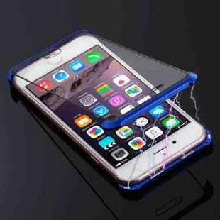 Ultra-Thin Angular Frame Magnetic Absorption Double-Sided Tempered Glass Shell for iPhone 8(Blue)