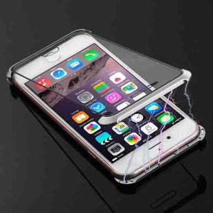 Ultra-Thin Angular Frame Magnetic Absorption Double-Sided Tempered Glass Shell for iPhone 8(Silver)