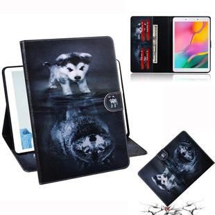3D Colored Drawing Horizontal Flip Leather Case with Holder & Card Slot & Wallet For Galaxy Tab A 8.0 (2019) / T290 / T295(Wolf And Dog)
