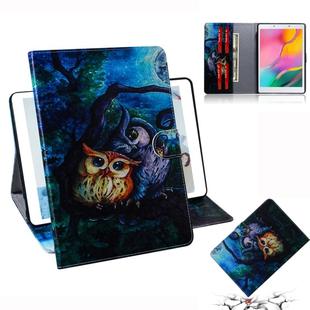 3D Colored Drawing Horizontal Flip Leather Case with Holder & Card Slot & Wallet For Galaxy Tab A 8.0 (2019) / T290 / T295(Oil Painting Owl)