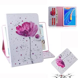 3D Colored Drawing Horizontal Flip Leather Case with Holder & Card Slot & Wallet For Huawei MediaPad M6 10.8(Purple Orchid)