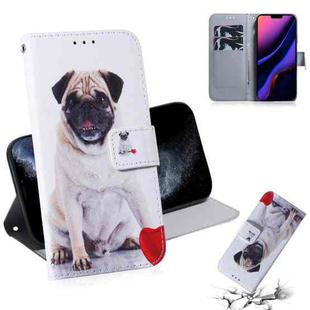 For iPhone 11 Pro 3D Colored Drawing Horizontal Flip Leather Case, with Holder & Card Slot & Wallet (Pug)