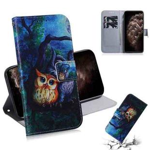 For iPhone 11 Pro Max 3D Colored Drawing Horizontal Flip Leather Case, with Holder & Card Slot & Wallet (Oil Painting Owl)