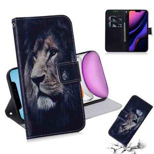 For iPhone 11 3D Colored Drawing Horizontal Flip Leather Case, with Holder & Card Slot & Wallet (Lion)