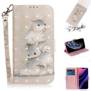For iPhone 11 Pro 3D Colored Drawing Horizontal Flip Leather Case, with Holder & Card Slot & Wallet (Squirrels)