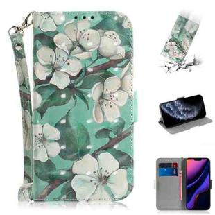 For iPhone 11 Pro 3D Colored Drawing Horizontal Flip Leather Case, with Holder & Card Slot & Wallet (Watercolor Flower)