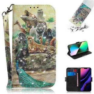 For iPhone 11 Pro Max 3D Colored Drawing Horizontal Flip Leather Case, with Holder & Card Slot & Wallet (Zoo)