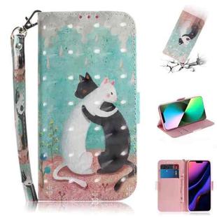 For iPhone 11 Pro Max 3D Colored Drawing Horizontal Flip Leather Case, with Holder & Card Slot & Wallet (Black White Cat)