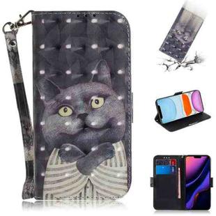 For iPhone 11 3D Colored Drawing Horizontal Flip Leather Case, with Holder & Card Slot & Wallet (Embrace Cat)