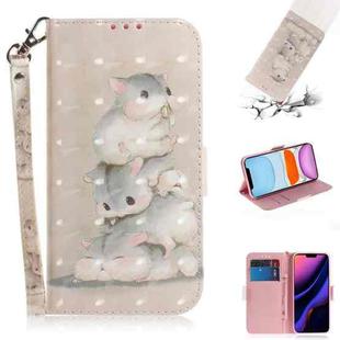 For iPhone 11 3D Colored Drawing Horizontal Flip Leather Case, with Holder & Card Slot & Wallet (Squirrels)