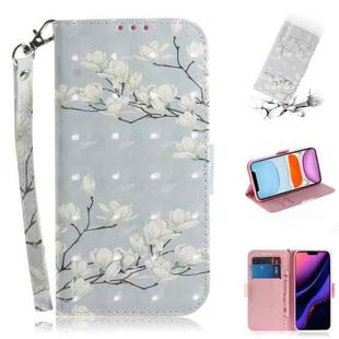 For iPhone 11 3D Colored Drawing Horizontal Flip Leather Case, with Holder & Card Slot & Wallet (Magnolia)