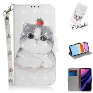 For iPhone 11 3D Colored Drawing Horizontal Flip Leather Case, with Holder & Card Slot & Wallet (Cute Cat)