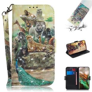 3D Colored Drawing Horizontal Flip Leather Case, with Holder & Card Slot & Wallet For Galaxy Note 10(Zoo)